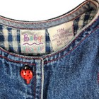 Vintage Baby Yourself Denim Dress Toddler 18m Ladybug Button Embroidery Pocket