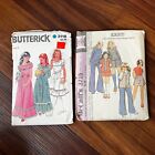Vintage 1960s 1970s Girl s Sewing Pattern Lot Jumpsuit Dress Skirt Unchecked 7 8