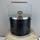 Vtg Kromex Usa Faux Leather Alligator Ice Bucket With Lid  never Used  Clean
