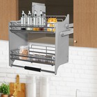 Kitchen Pull Down Shelf Upper Cabinet 2-tier Pull Down Cabinet Organizer Rack