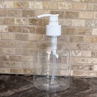 2 Clear Plastic Soap Dispenser With White Pump For Bathroom 