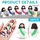 30 Pcs Little Jesus Figures  Mini Rubber Jesus Figures Bulk 6 Colors Tiny Sma   