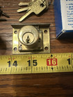 Vtg Yale Drawer Lock No 5591 Brass Keyed 3 Way Cupboard   Cabinet Lock W 3 Keys