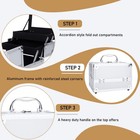 Aluminum Makeup Train Case Cosmetic Jewelry Box Organizer Storage Mirror Silver 