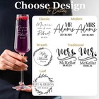 Personalized Wedding Champagne Flutes Set Of 2 Mr   Mrs Toasting Glass  