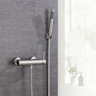 Bathroom Tub Faucet Single Handle Brushed Nickel Spout Mixer Tap With Handshower
