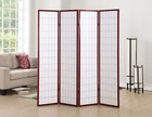 4 Panel Oriental Shoji Screen   Room Divider cherry