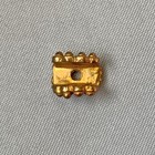 Dotted Rectangle Bead Caps 6x8mm Shibuichi Q10 Per Pkg