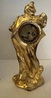 Antique Art Nouveau Figural Lady Spelter Bronze Mantle Clock 11   