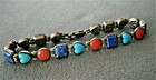 Reversible Southwestern Carolyn Pollack Hearts Sterling Silver Bracelet