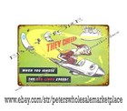 Wwii Airplane Pilot Safety They Cheer-ignore Red Line Speed Tin Sign Garage