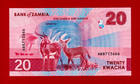 Zambia 20 Kwacha Unc Note - Hybrid Substrat - Sign  D h  Kalyalya -  pick-63a 