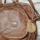 Vintage Land Brown Leather Zippered Tennis Racquet Cover Case Travel