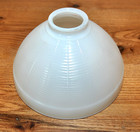Vintage 10  Waffle Pattern Milk Glass Lamp Shade  White  Torchiere  2 75  Fitter