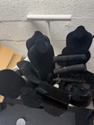 Black Fabric Matted Jewelry Display Stands Portable Angled Slant Back Lot