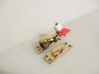 Victorian Brass Sash Window Latch Lock Fastener Catch Old Antique Ceramic Handle