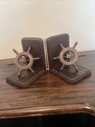 Pair Of Vintage Wooden Ship Helm  Wheel  Bookends  Boat  Nautical  Yacht