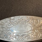 Antique German Silver Tatting Shuttle Floral Victorian Era Lace Sewing Tool 3 