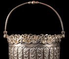 Antique 800 Silver Basket Reticulated Gold Wash Interior Swing Handle Stunning