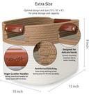 Set Of 2 Cotton Rope Storage Baskets W  Leather Handles   Chalk Tags