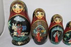 Russian Matryoshka 10 Pcs Folk-art Fairytale Hand Made Nesting Doll Set 1992