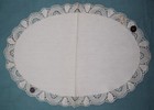 Vintage French Doily Linen Bobbin Lace Handmade Table Mat Tray Dentelle Du Puy