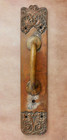 Antique Original Brass Bronze Ornate Store Door Pull Handle Chicago Thistle