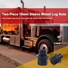 Pack Two-piece 19mm Sleeve Wheel Lug Nuts Fit For Heavy Duty Semi Trucks 10