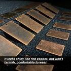 24pcs Antique Red Copper Brass Blank Stamping Pendants Handmade Crafting Tag    