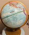 Replogle Land And Sea Globe 12  Double Axis Raised Textured Ussr 1960s Vintage