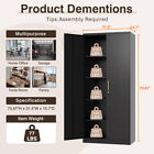 71  Metal Storage Cabinet With Long Handle And Adjustable Shelves lock For Home