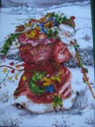 Unused Vintage Greeting Card Marian Heath Christmas Santa W  Pack Walks Thrusnow