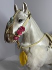Lg 18    White Og Horse Hand Made Saddle Bridal Etc Soft Real Fur Leather    custom   