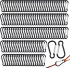 Carabiner Aluminum Alloy Spring Snap Hook 300 Pcs 2  Black Bulk Pack Keychain