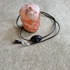 Himalayan Crystal Pink Salt Lamp Wbm Natural Raw Rock Wooden Base Dimmable Cord
