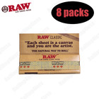Authentic Raw Classic 1 1 4  Unrefined Rolling Papers   8 Packs