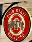 Ohio State Double Sided Sign - 12 In Diam  Includes Hanging Bracket