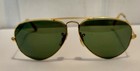 Vintage Ray Ban Usa 58-14 Large Gold Frame Bausch Lomb Aviator Sunglasses 58 14