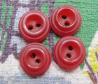 Vintage Tiny Cherry Red Carved Bakelite Buttons