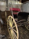 Studebaker Traditional Horse-drawn Carriage  Yellow Spoke Wheels  Red Seat