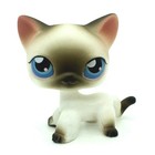 Rare Littlest Pet Shop  5 Black White Short Hair Siamese Cat Blue Eyes Lps
