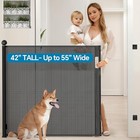 Bulubaky Extra Tall Safety Retractable Baby Gate Black  42  Tall X 55  Wide