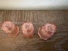 Pink Depression Glass Salt   Pepper Shakers Set Of 3  Vintage 1930s