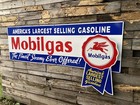 Huge Antique Vintage Old Style Mobilgas Ribbon Service Station Sign