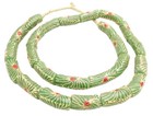 Ghana Handmade Olivine Green Multi Red Eye Recycled Glass African Trade Beads