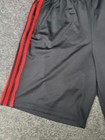 Adidas Shorts Mens Medium Black Red Aeroready 3-stripes Athletic Training Gym