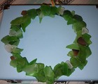 10  Green Seaglass Suncatcher Wreath - 100 Pcs Authentic Sea beach Glass