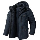 Men s Winter Parka Fleece Coat Thick Padded Hooded Outdoor Warm Casual Jacket      m