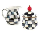Mackenzie- Childs Enamel Creamer   Sugar Set- Us Warehouse