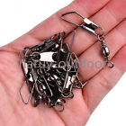 100pcs Fishing Barrel Swivel With Interlock Snap Fishing Swivel Size 14 -3 0